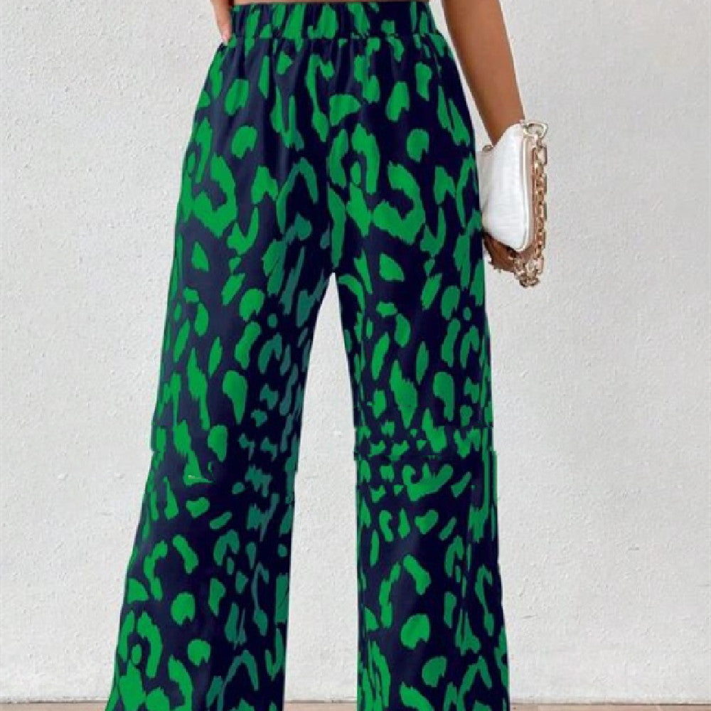 Pantalón estampado de pierna ancha
