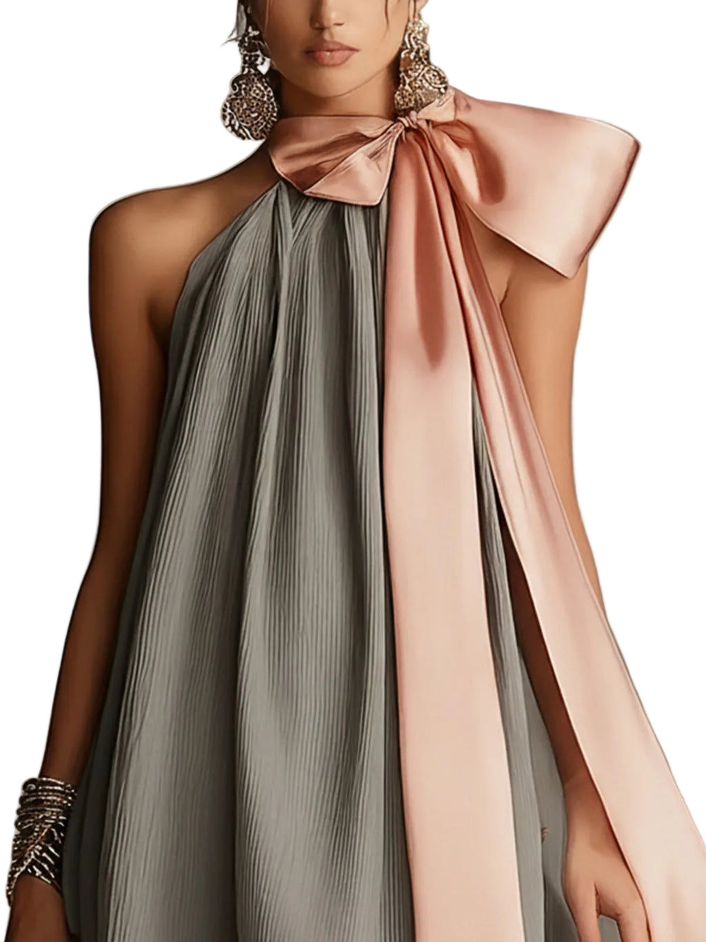 Baiana Vestido Camisero con Lazo
