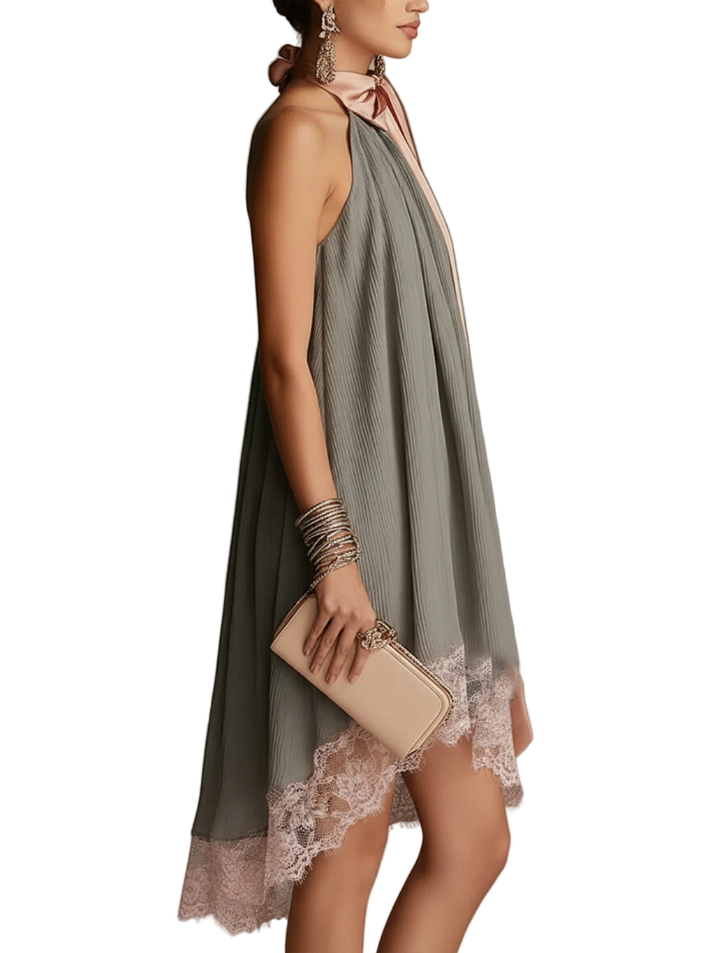 Baiana Vestido Camisero con Lazo