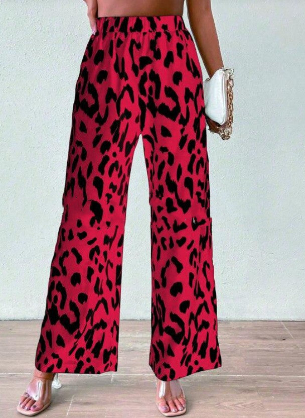 Pantalón estampado de pierna ancha