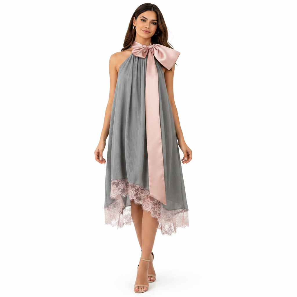 Baiana Vestido Camisero con Lazo