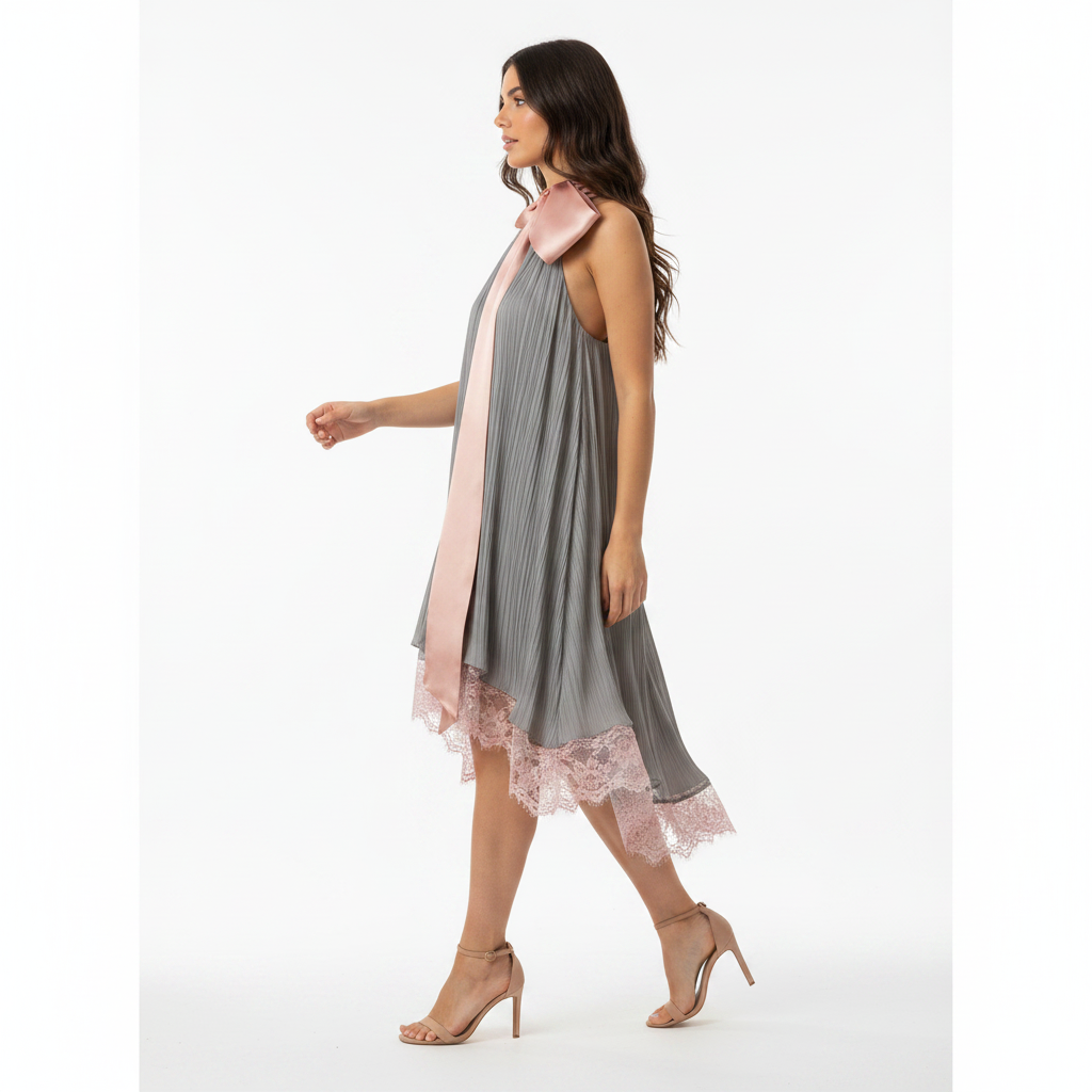 Baiana Vestido Camisero con Lazo