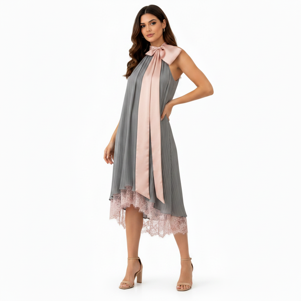 Baiana Vestido Camisero con Lazo