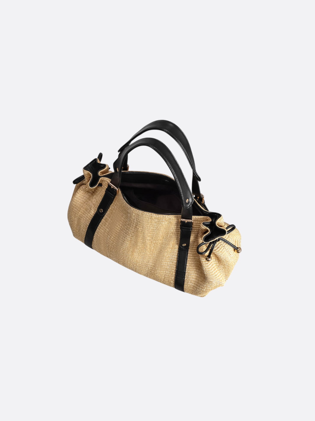 Bolso de paja y cuero Ravello