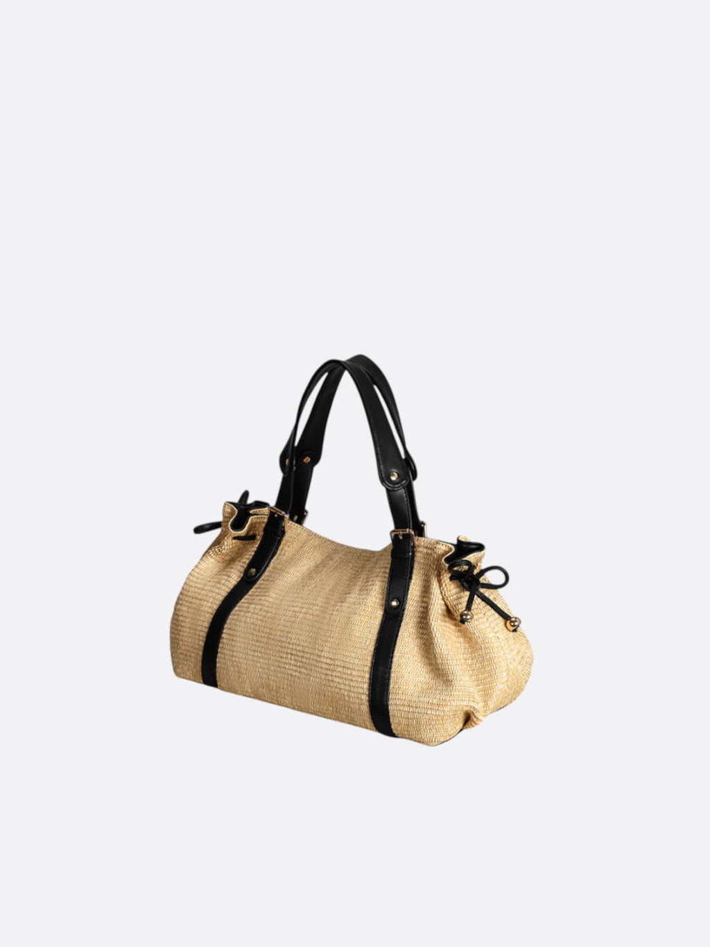 Bolso de paja y cuero Ravello