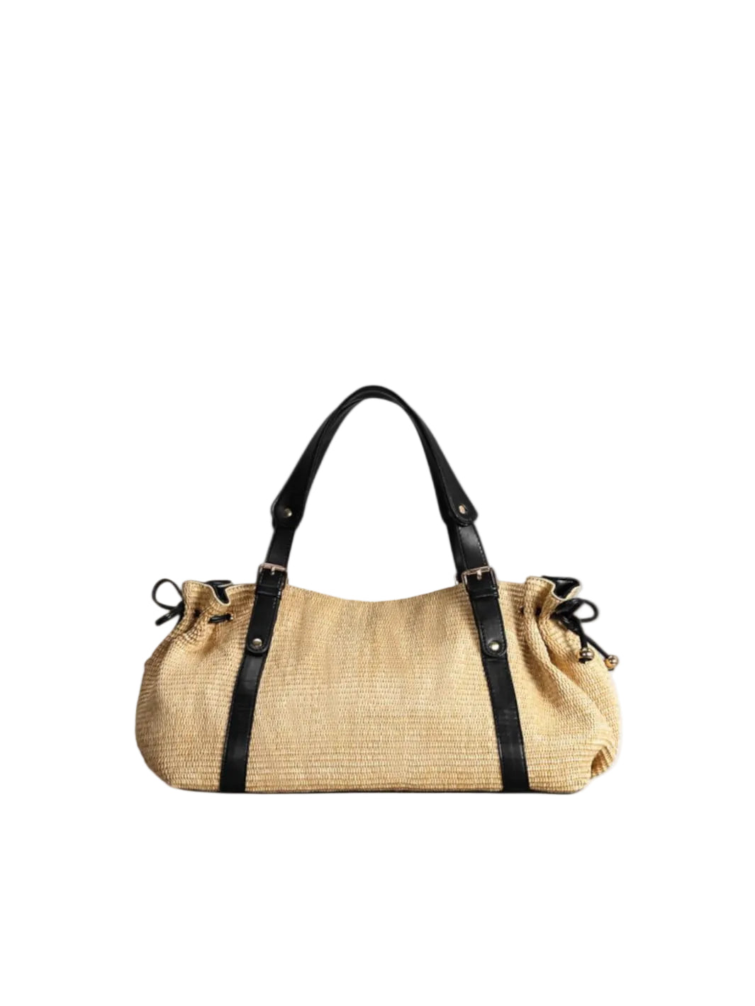 Bolso de paja y cuero Ravello