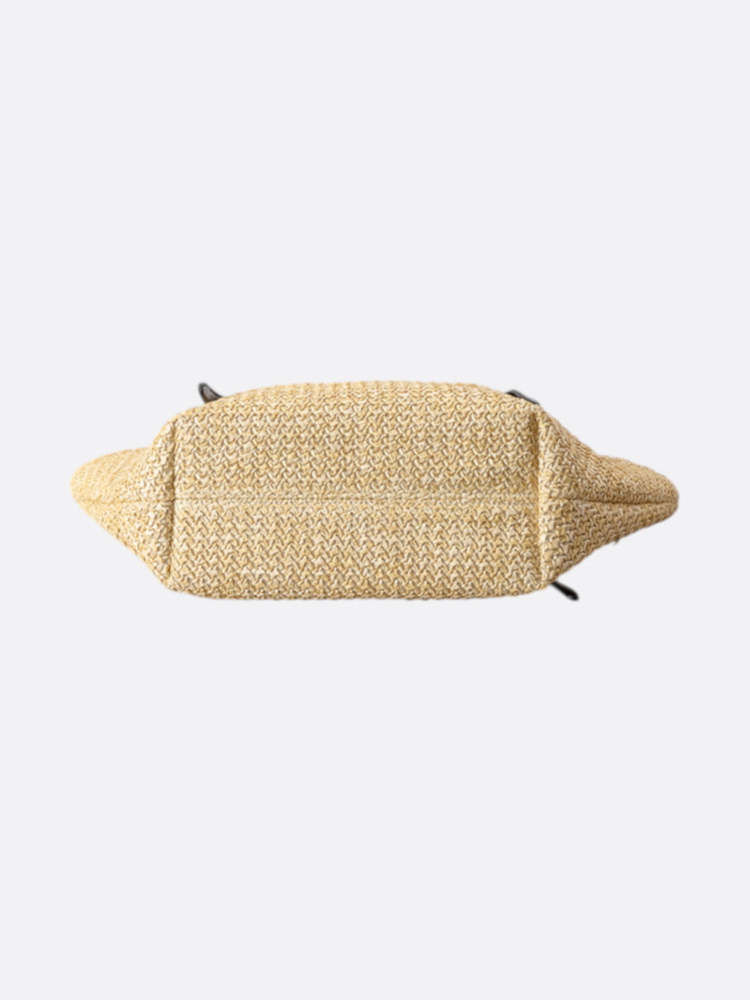 Bolso de paja y cuero negro Capriano