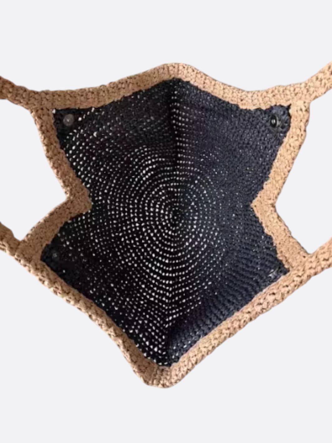 Bolso de paja negro y beige <br>Toscana