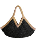 Bolso de paja negro y beige <br>Toscana
